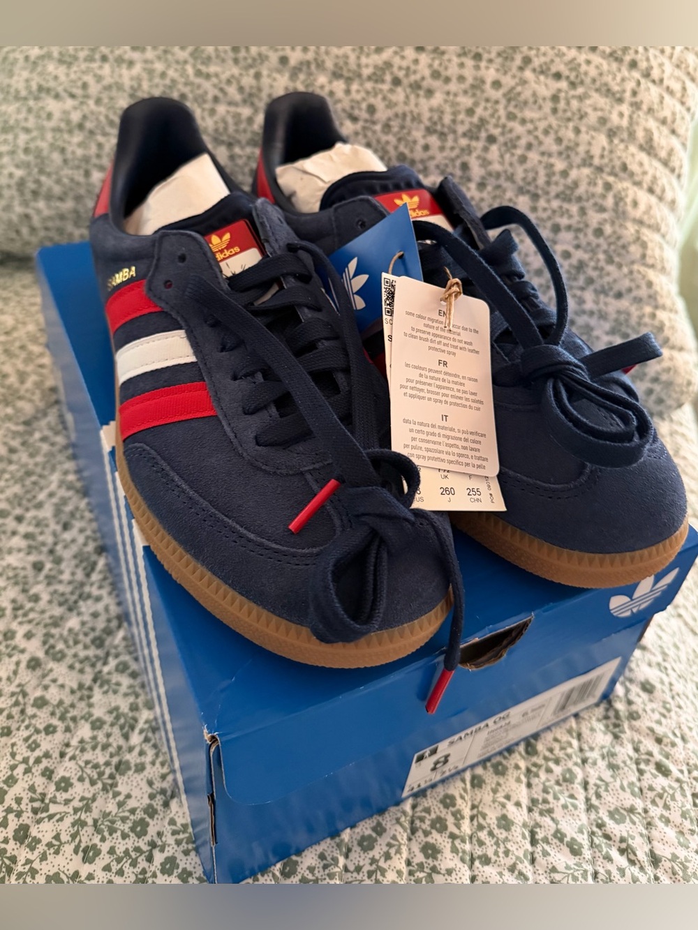 Adidas Samba OG - Size 8 - Blue with Red& White Accents - NWT